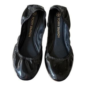 Tory Burch Eddie Flat in Patent Leather Black Size 10